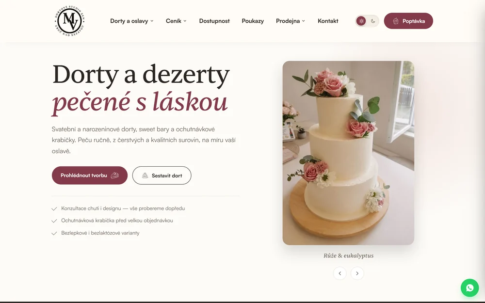 Web pro Dortové Studio Sen