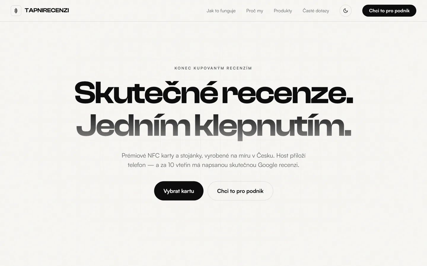 Web pro TAPNIRECENZI.CZ