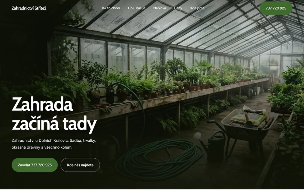 Web pro Zahradnictví Střítež